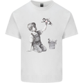 Banksy NHS Nurse Superhero Mens Cotton T-Shirt Tee Top White