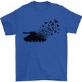 Banksy Style Tank and Doves Peace Mens T-Shirt 100% Cotton Royal Blue