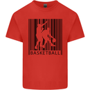 Basketball Barcode Player Kids T-Shirt Childrens Red