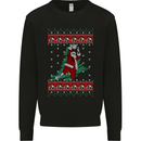 Basketball Santa Player Christmas Funny Kids Sweatshirt Jumper Black