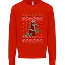 Basketball Santa Player Christmas Funny Kids Sweatshirt Jumper Bright Red