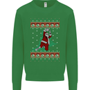 Basketball Santa Player Christmas Funny Kids Sweatshirt Jumper Irish Green