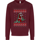 Basketball Santa Player Christmas Funny Kids Sweatshirt Jumper Maroon