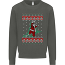 Basketball Santa Player Christmas Funny Kids Sweatshirt Jumper Storm Grey
