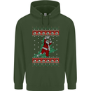 Basketball Santa Player Christmas Funny Mens 80% Cotton Hoodie Forest Green
