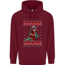 Basketball Santa Player Christmas Funny Mens 80% Cotton Hoodie Maroon