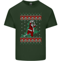 Basketball Santa Player Christmas Funny Mens Cotton T-Shirt Tee Top Forest Green
