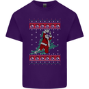 Basketball Santa Player Christmas Funny Mens Cotton T-Shirt Tee Top Purple