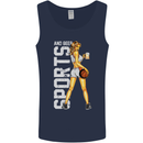 Basketball Sports & Beer Funny Mens Vest Tank Top Navy Blue