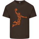 Basketball Word Art Kids T-Shirt Childrens Chocolate