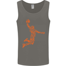 Basketball Word Art Mens Vest Tank Top Charcoal