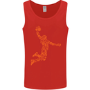 Basketball Word Art Mens Vest Tank Top Red