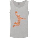 Basketball Word Art Mens Vest Tank Top Sports Grey