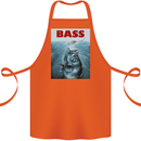 Bass Fishing Parody Fuuny Fisherman Cotton Apron 100% Organic Orange
