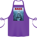 Bass Fishing Parody Fuuny Fisherman Cotton Apron 100% Organic Purple