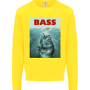 Bass Fishing Parody Fuuny Fisherman Kids Sweatshirt Jumper Yellow