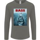 Bass Fishing Parody Fuuny Fisherman Mens Long Sleeve T-Shirt Charcoal