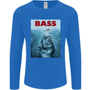 Bass Fishing Parody Fuuny Fisherman Mens Long Sleeve T-Shirt Royal Blue