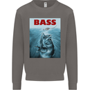 Bass Fishing Parody Fuuny Fisherman Mens Sweatshirt Jumper Charcoal