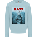 Bass Fishing Parody Fuuny Fisherman Mens Sweatshirt Jumper Light Blue