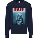 Bass Fishing Parody Fuuny Fisherman Mens Sweatshirt Jumper Navy Blue