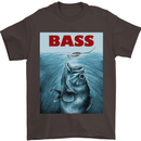 Bass Fishing Parody Fuuny Fisherman Mens T-Shirt Cotton Gildan Dark Chocolate