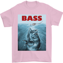 Bass Fishing Parody Fuuny Fisherman Mens T-Shirt Cotton Gildan Light Pink