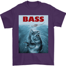 Bass Fishing Parody Fuuny Fisherman Mens T-Shirt Cotton Gildan Purple