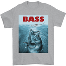Bass Fishing Parody Fuuny Fisherman Mens T-Shirt Cotton Gildan Sports Grey