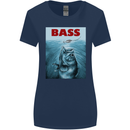 Bass Fishing Parody Fuuny Fisherman Womens Wider Cut T-Shirt Navy Blue