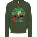 Be Kind Elephant Autism Autistic Mens Sweatshirt Jumper Forest Green
