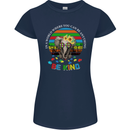 Be Kind Elephant Autism Autistic Womens Petite Cut T-Shirt Navy Blue