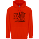 Be a Prick Funny Offensive Cactus Slogan Childrens Kids Hoodie Bright Red