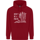 Be a Prick Funny Offensive Cactus Slogan Childrens Kids Hoodie Red