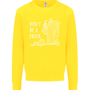 Be a Prick Funny Offensive Cactus Slogan Kids Sweatshirt Jumper Yellow