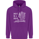 Be a Prick Funny Offensive Cactus Slogan Mens 80% Cotton Hoodie Purple