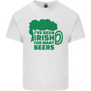 Been Irish for Many Beers St. Patrick's Day Mens Cotton T-Shirt Tee Top White