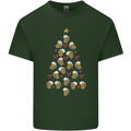 Beer Christmas Tree Mens Cotton T-Shirt Tee Top Forest Green