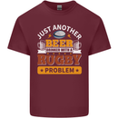 Beer Drinker With Rugby Problem Mens Cotton T-Shirt Tee Top Maroon