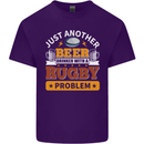 Beer Drinker With Rugby Problem Mens Cotton T-Shirt Tee Top Purple