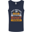 Beer Drinker With Rugby Problem Mens Vest Tank Top Navy Blue