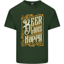 Beer Is Proof That God Loves Funny Alcohol Mens Cotton T-Shirt Tee Top Forest Green
