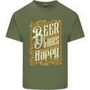 Beer Is Proof That God Loves Funny Alcohol Mens Cotton T-Shirt Tee Top Military Green