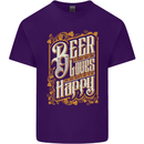 Beer Is Proof That God Loves Funny Alcohol Mens Cotton T-Shirt Tee Top Purple
