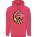 Beer Moon USA Flag Astronaut Space Alcohol Childrens Kids Hoodie Heliconia