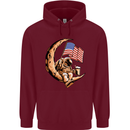Beer Moon USA Flag Astronaut Space Alcohol Childrens Kids Hoodie Maroon