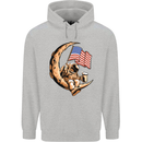 Beer Moon USA Flag Astronaut Space Alcohol Childrens Kids Hoodie Sports Grey