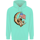 Beer Moon USA Flag Astronaut Space Alcohol Mens 80% Cotton Hoodie Peppermint