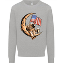 Beer Moon USA Flag Astronaut Space Alcohol Mens Sweatshirt Jumper Sports Grey