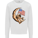 Beer Moon USA Flag Astronaut Space Alcohol Mens Sweatshirt Jumper White